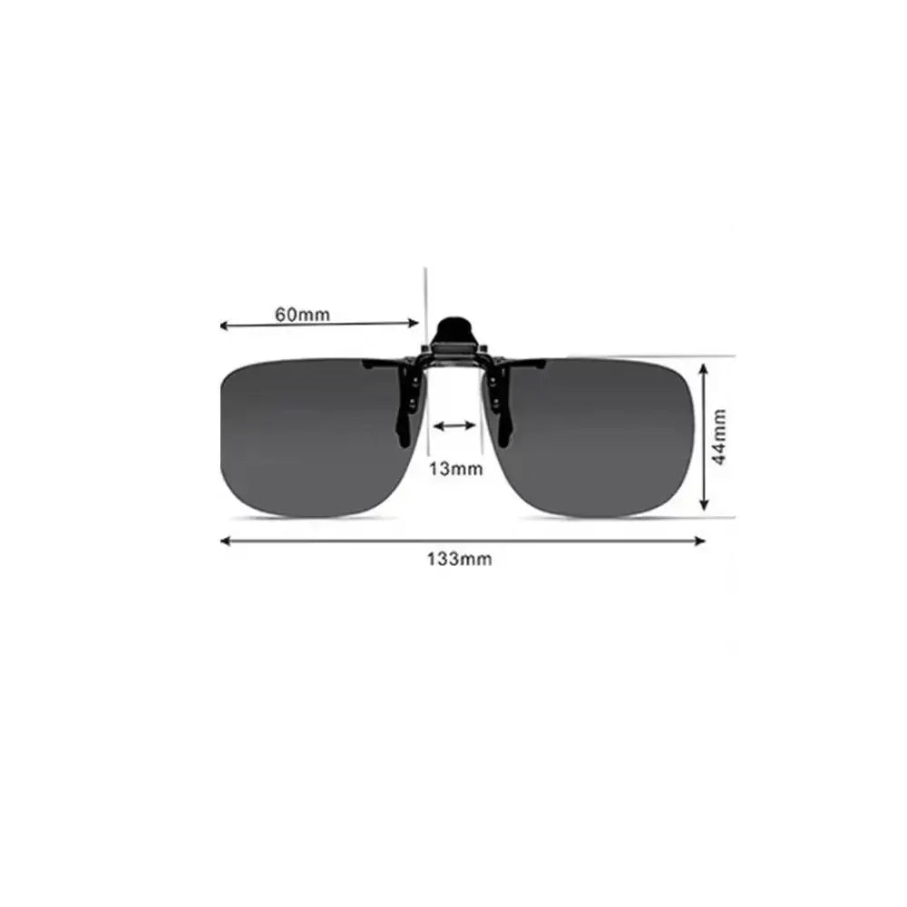 Clip-On Sunglasses Polarized UV400 Night Vision Driving Glasses Square Clip-Ons Anti-Glare Vintage Style 2026