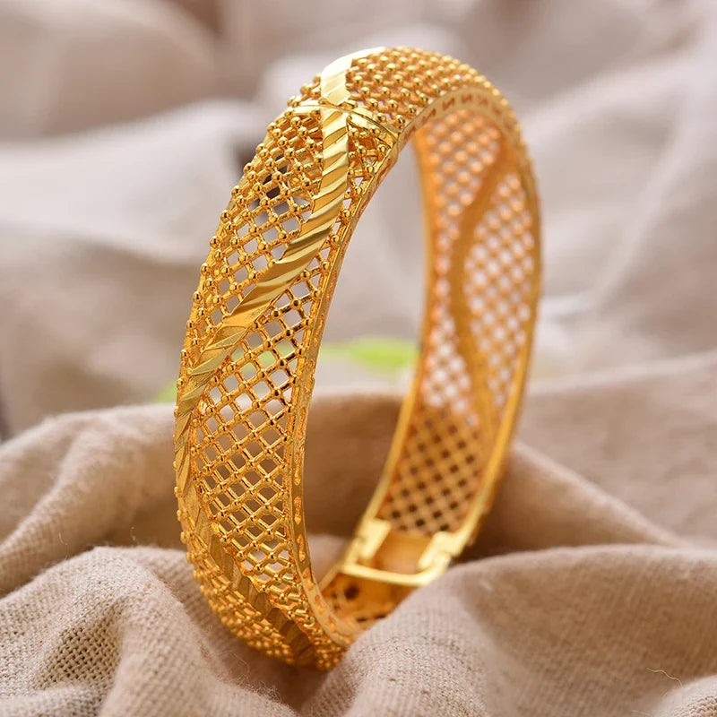 Gold Plated Bangles Luxury Arabic Wedding Bracelet
