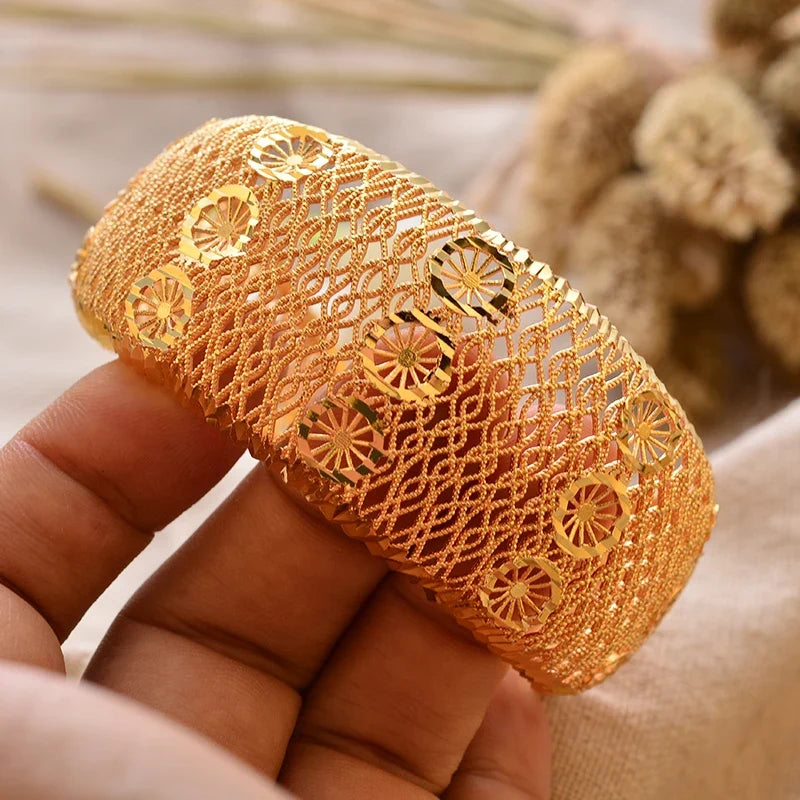 Gold Plated Bangles Luxury Arabic Wedding Bracelet