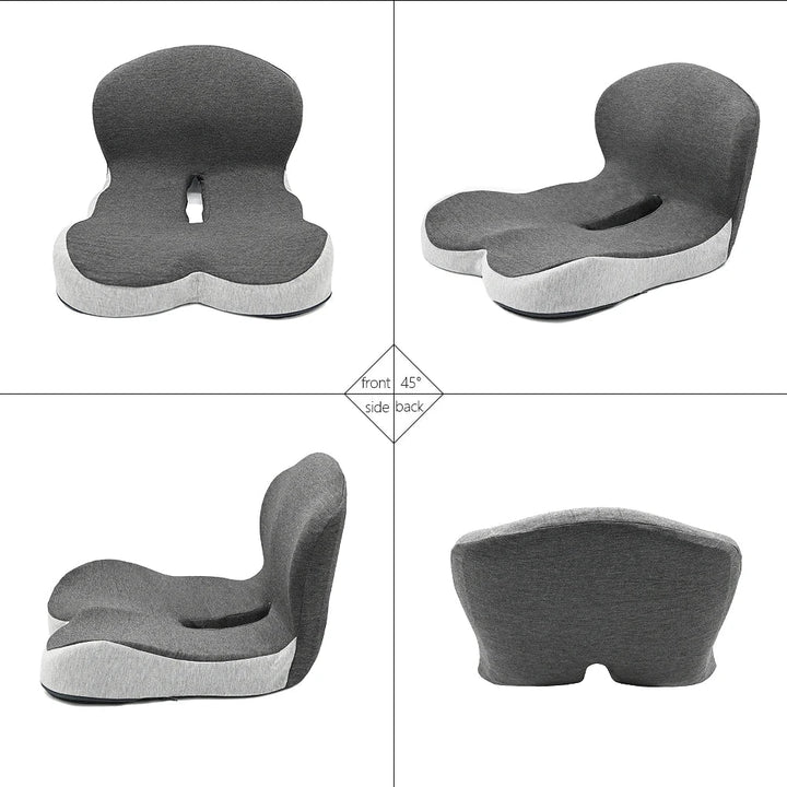 Ergonomic Memory Foam Seat Cushion with Back Support – Lumbar Relief for Office Chair Car Wheelchair 2026