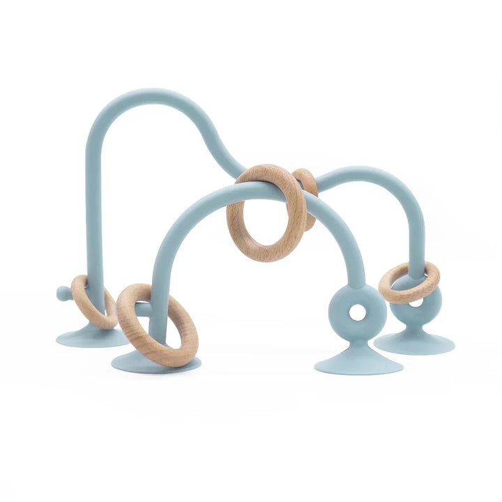 Soft Silicone Teether Toy with Wooden Ring, Safe Teething Ring for Infants, Ideal for Teething Relief and Sensory Exploration