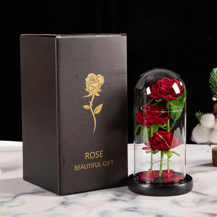 LED Rose Glass Cover Ornament - Romantic Valentine&