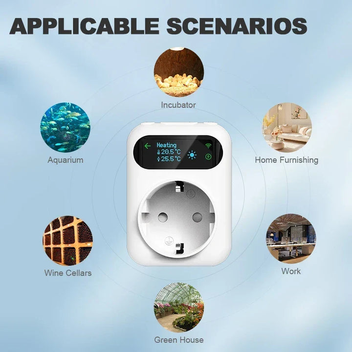 Smart Thermostat Socket With 3M NTC Sensor WiFi Outlet Plug Fall 2025 Smart Home Trend Remote Temperature Control