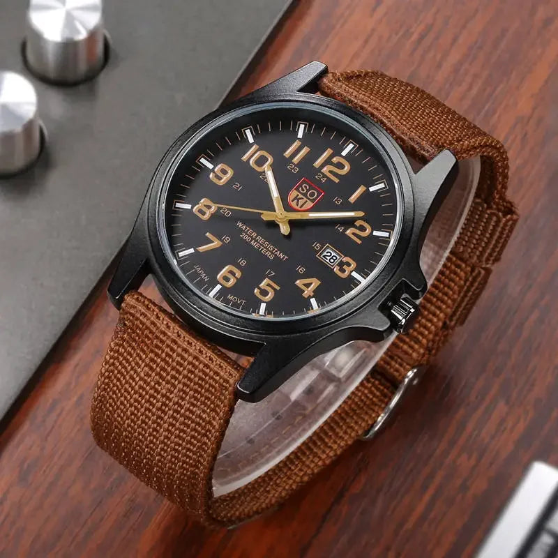 Watch Nylon Strap Quartz Military Style Durable