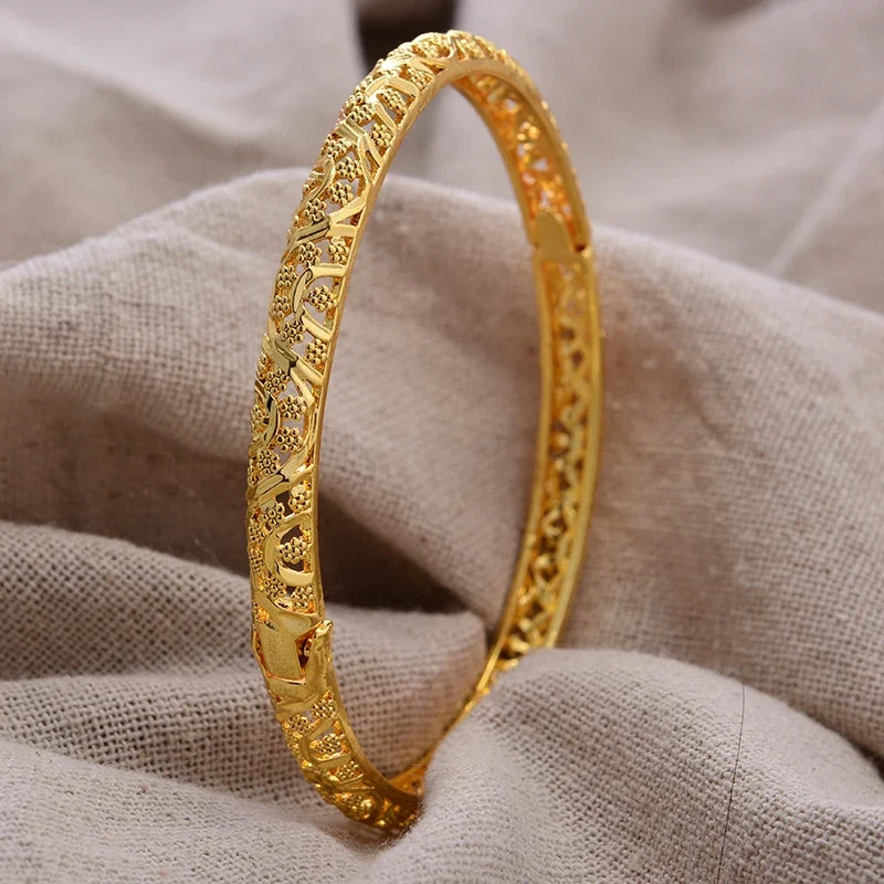 Gold Plated Bangles Luxury Arabic Wedding Bracelet