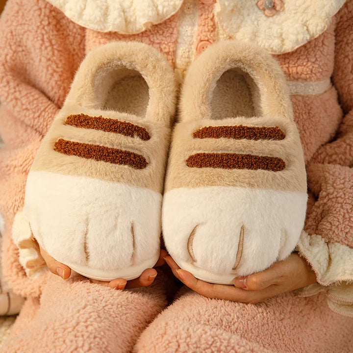 Soft Unisex Slippers For Kids - Cozy Cat Design, Plush Lining, Indoor Wear At Home