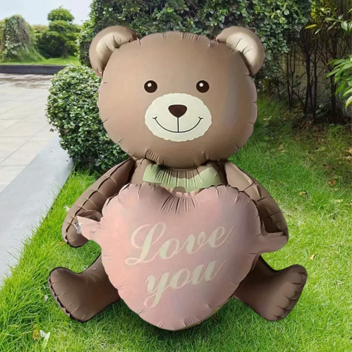 3D Bear Balloon Foil Lying Cartoon Heart Design Birthday Party And Valentine Decor 2026 Gift