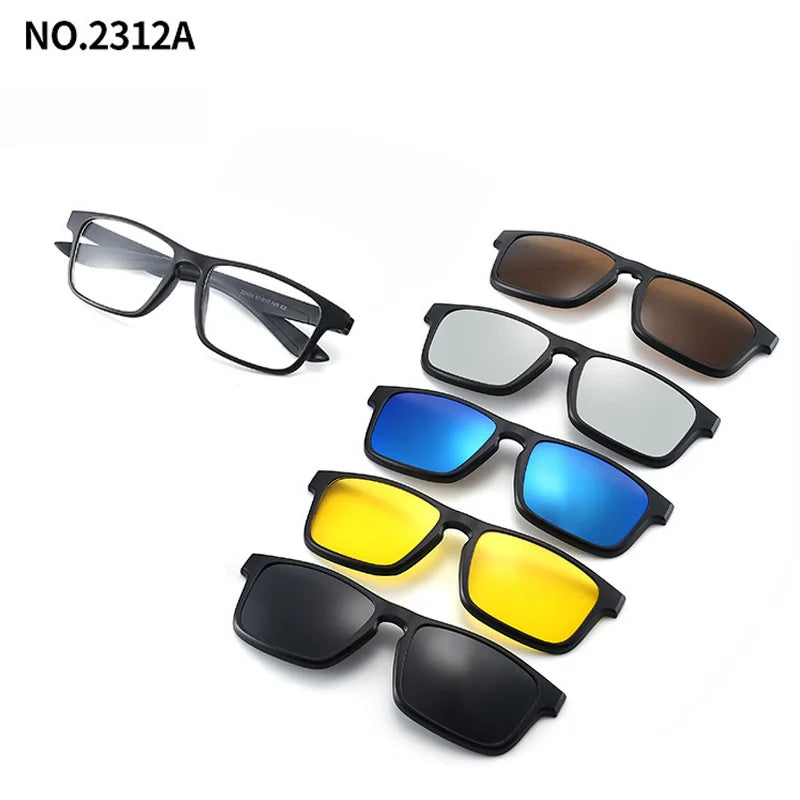 Magnetic Clip Sunglasses Interchangeable Lens Set 5 Lenses Polarized Prescription Ready Summer 2026 Gift
