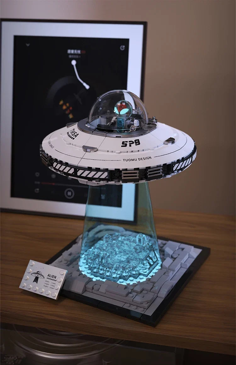 LED Light Up UFO Building Blocks Set 700 Piece Interlocking STEM Toy Summer 2026 Gift Idea