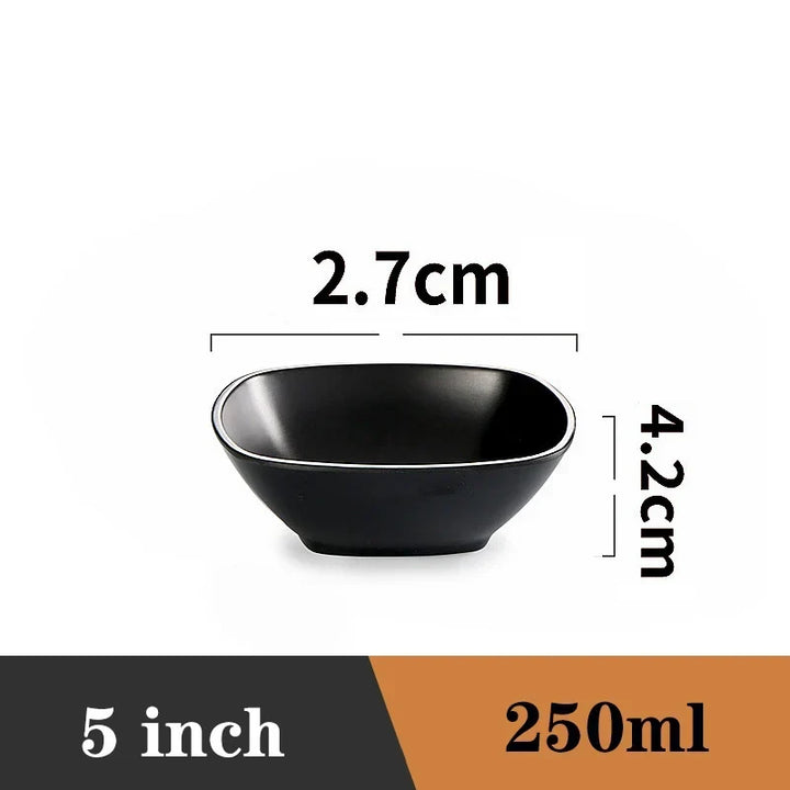 Ramen Bowl Black Plastic Japanese Style Noodle Bowl