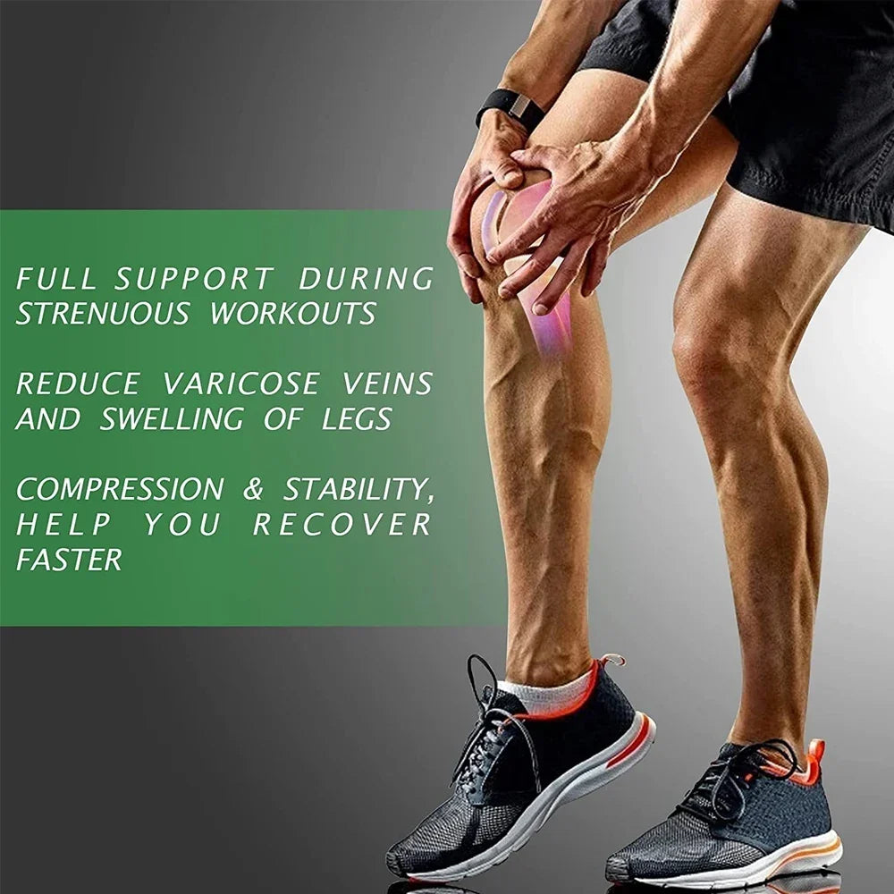 Full Leg Compression Sleeve Long Knee Support for Cycling Hiking Basketball – Pair 2026