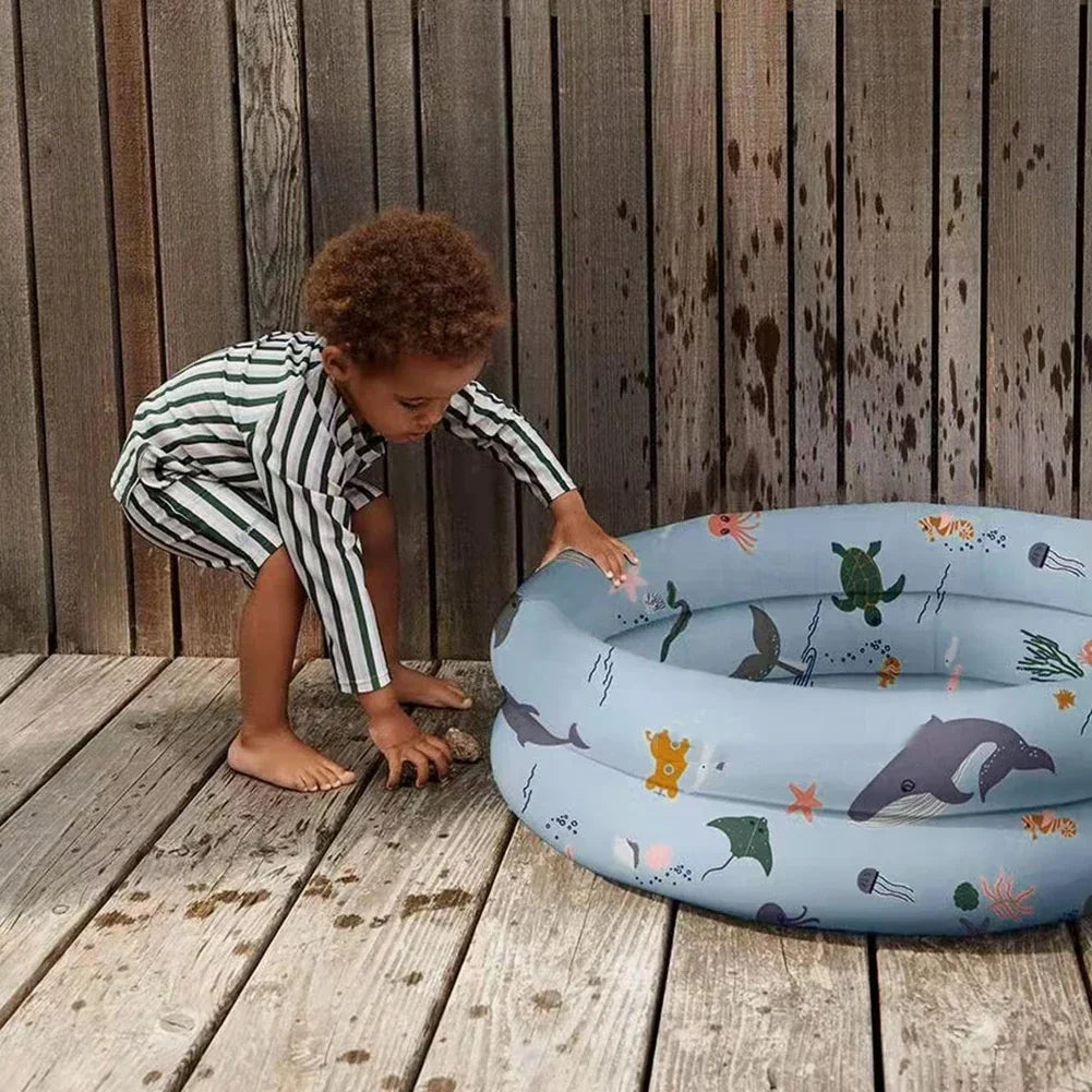 Inflatable Baby Swimming Pool 80cm, Portable Round PVC Paddling Pool for Toddlers, Indoor/Outdoor Use, Child-Friendly Design