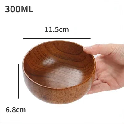 Jujube Wood Soup Bowls Solid Wooden Japanese Bowls