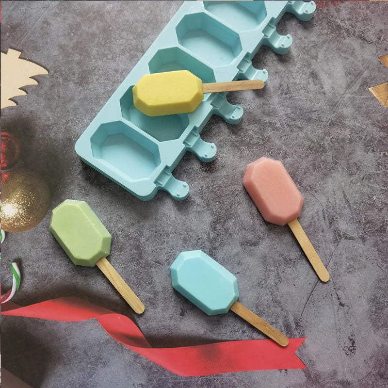 Hexagon Silicone Baking Mold, 8 Cavity Non-Stick Treat Mould for Ice Cream, Chocolates, and Cake Pops