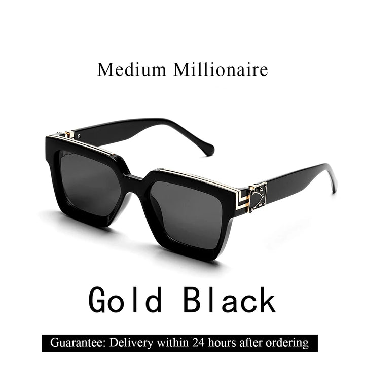 Sunglasses Black Retro Square Shades Luxury Fashion Eyewear Fall 2026 Trend Gift Idea