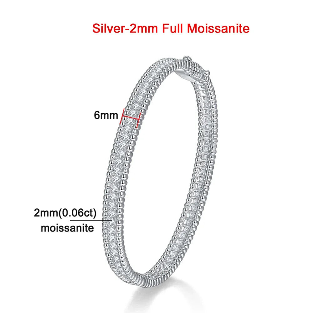 Moissanite 2mm Bracelet 18K Gold Plated Tennis Bangle