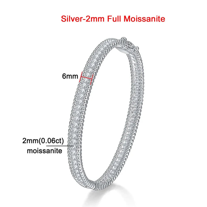 Moissanite 2mm Bracelet 18K Gold Plated Tennis Bangle