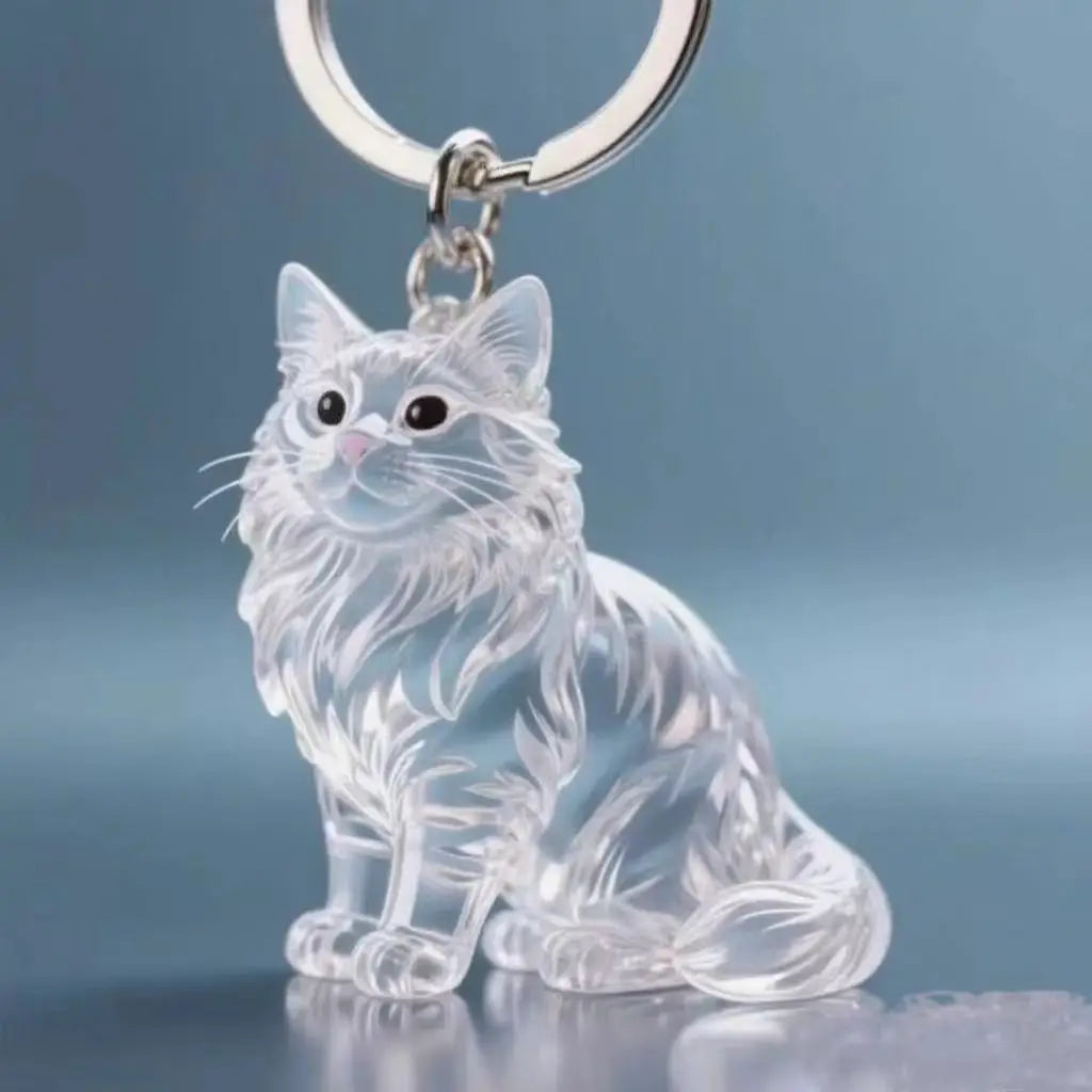 Dog Hair Keepsake Keychain Pendant Clear Resin Charm