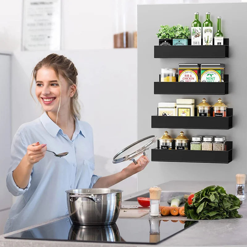 Magnetic Refrigerator Shelf Organizer Rack Space Saving