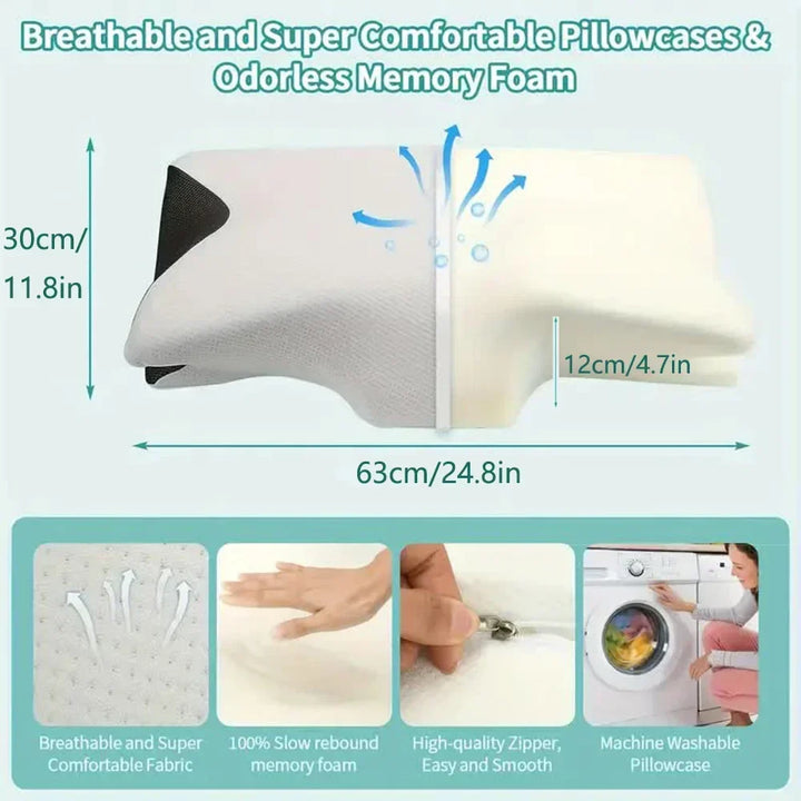 Memory Foam Cervical Neck Pillow Orthopaedic Slow Rebound Support for Sleep &amp; Relaxation