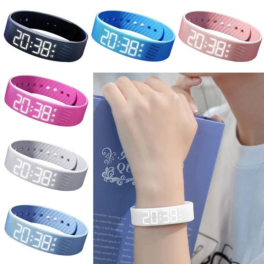 LED Digital Alarm Clock Bracelet Wristband Pedometer Waterproof Vibrating Alarm Summer 2026 Gift