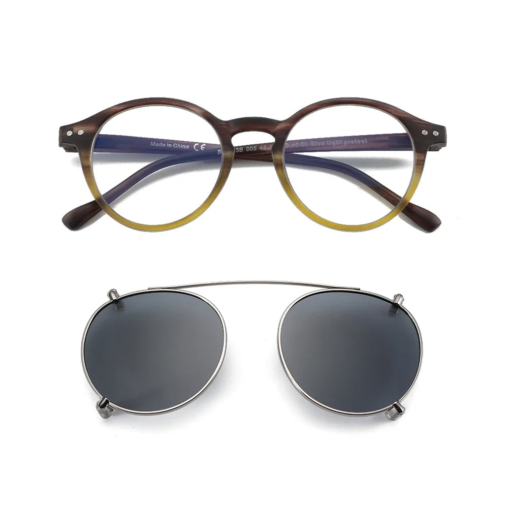 Clip On Sunglasses Retro Round Frames Anti Blue Light Polarizing Clip Ons Summer 2026