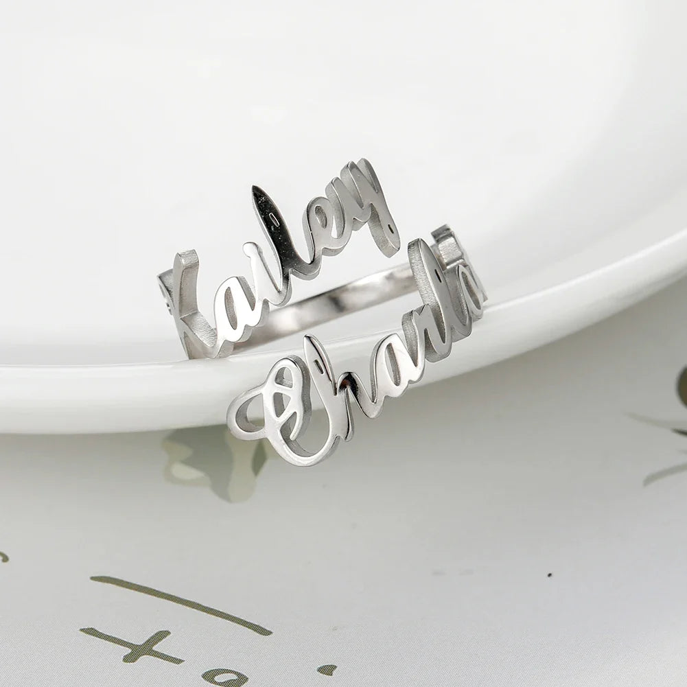 Name Ring Custom Double First Names Jewelry For Couples Personalized Gift TikTok Viral Fall 2026