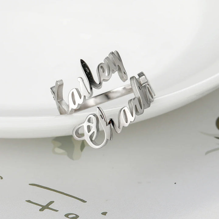 Name Ring Custom Double First Names Jewelry For Couples Personalized Gift TikTok Viral Fall 2026