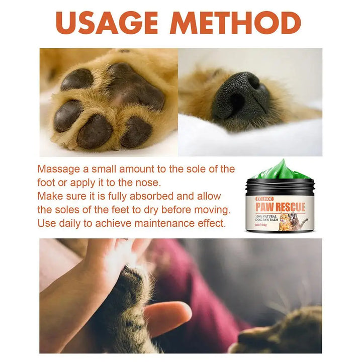 Pet Paw Balm for Dogs &amp; Cats - Moisturizing Foot Care Cream, Protective Oil for Winter Paw Health