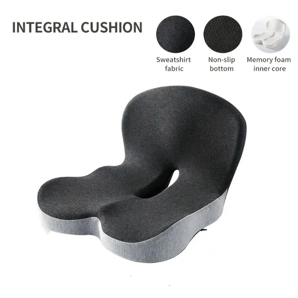 Memory Foam Seat Cushion – Ergonomic Lumbar Support for Office Chair and Car, Stress Relief