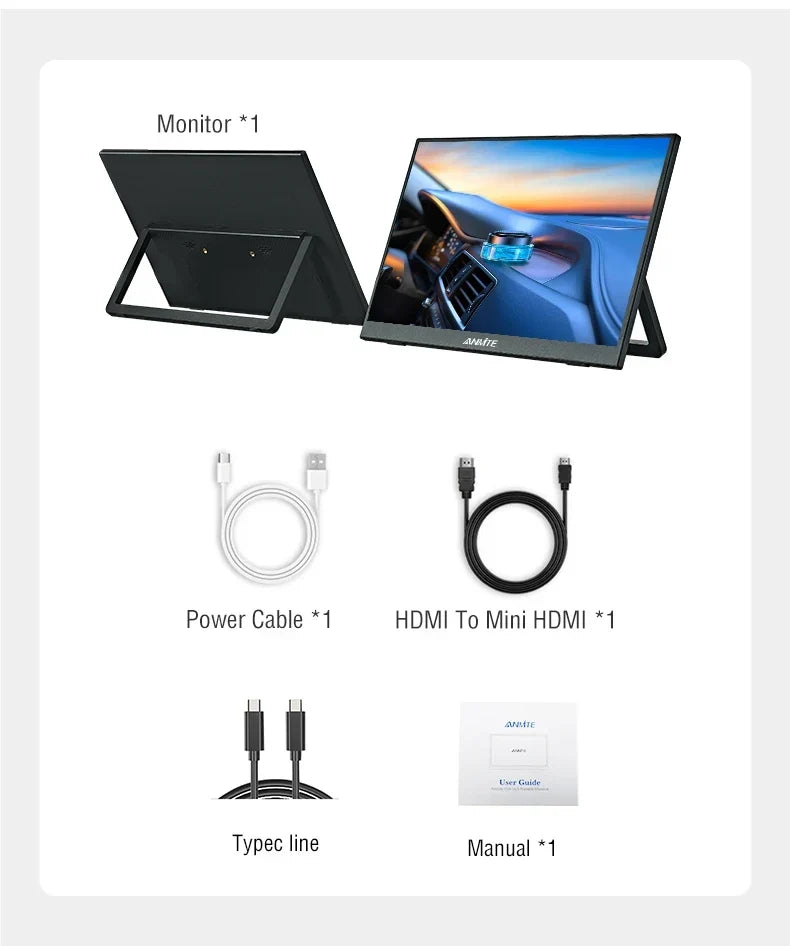 Portable 15.6 Inch Touch Monitor 1080p HDR Gaming On The Go