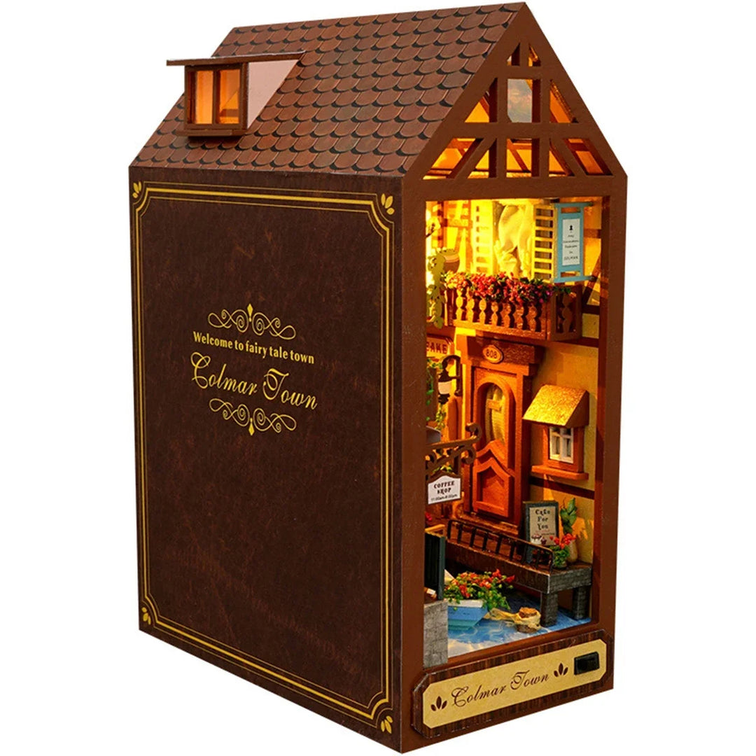 DIY Book Nook Miniatures House Kit - Wooden Dollhouse Model Bookend
