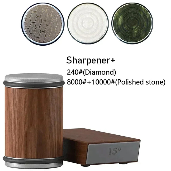 Rolling Diamond Knife Sharpener Kit with Magnetic Holder – 15° &amp; 20° Angle Roller Kitchen Tool 2026