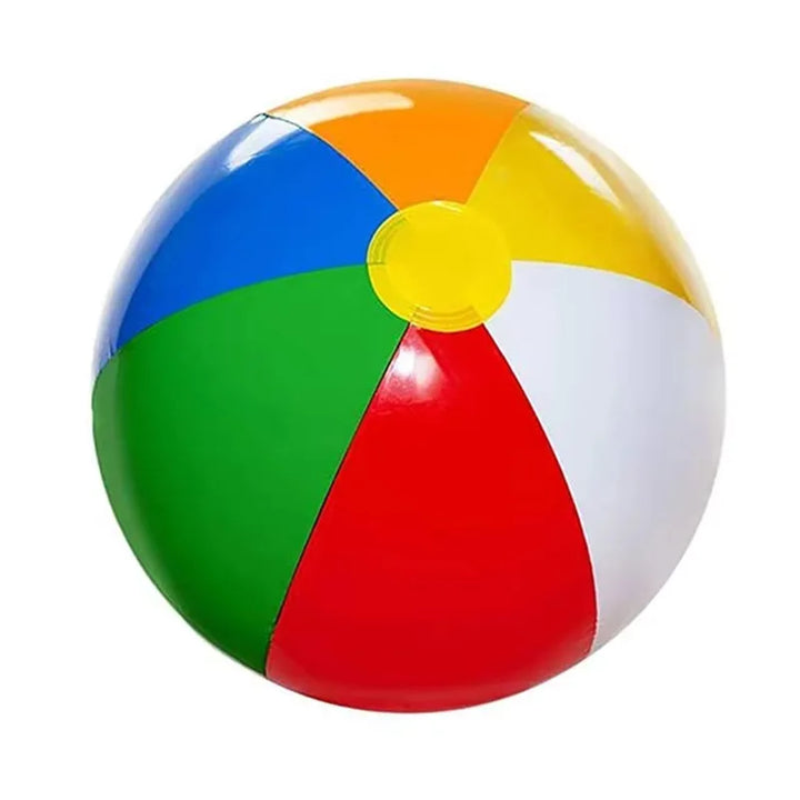 Inflatable Beach Ball 12/16 Rainbow Design for Summer Pool Parties, Water Games, and Outdoor Fun
