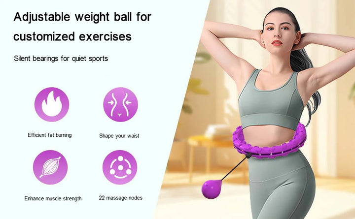 Smart Adjustable Fitness Hula Hoop 24-Section – Waist Massager Weight Loss Cardio Training 2026