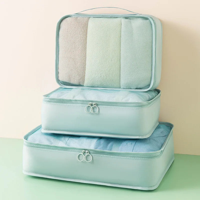 Travel Storage Bag Set - Large Capacity Luggage Organizer for Clothes and Shoes Packing