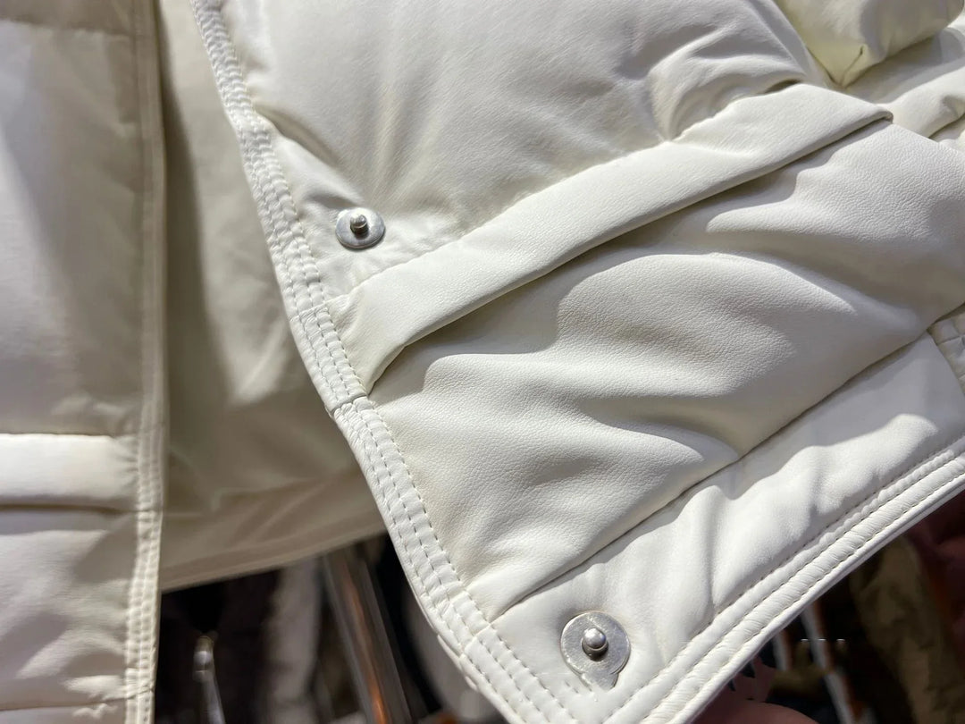 Warm Women’s Down Vest - Cropped Boxy, PU, Winter Layering