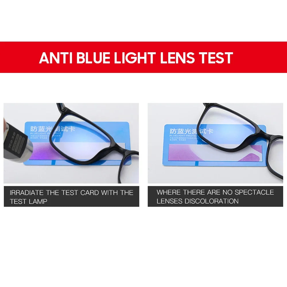 Blue Light Blocking Glasses – Square Frame TR90 Lightweight Eyewear, Back to School 2026 Trend, Anti Blue Light for Computer Use