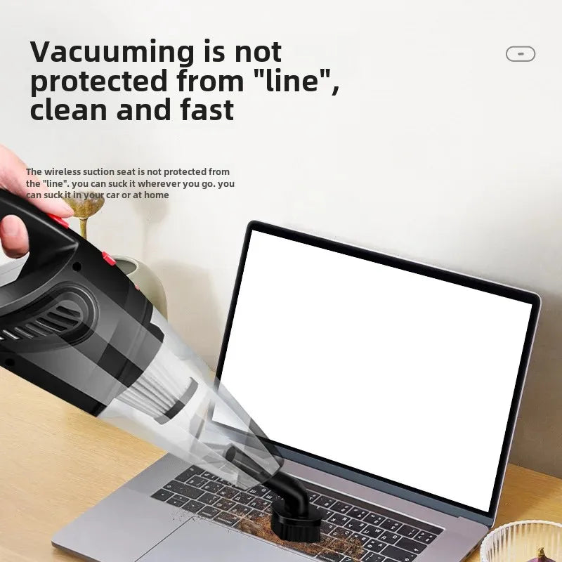 High-Power Portable Wired Handheld Vacuum Cleaner - USB Charging, Dual-Purpose Dry/Wet Use