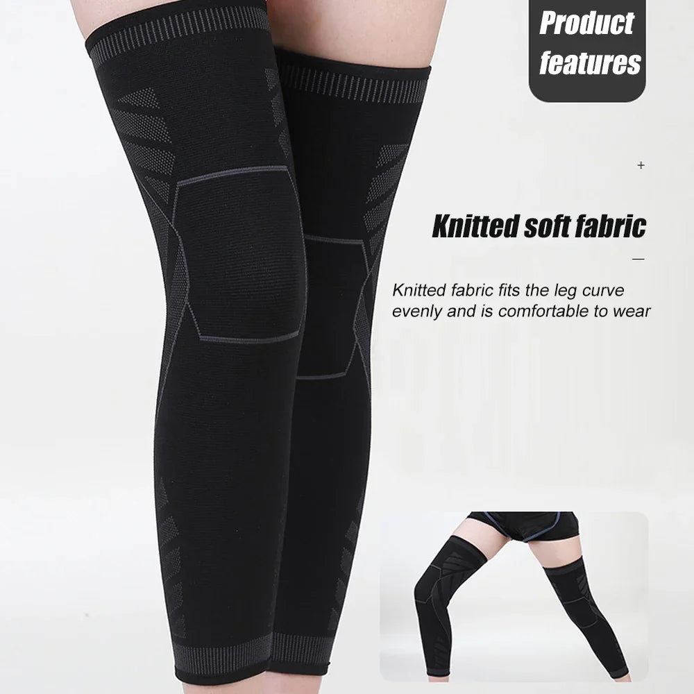 Full Leg Compression Sleeve Long Knee Support for Cycling Hiking Basketball – Pair 2026