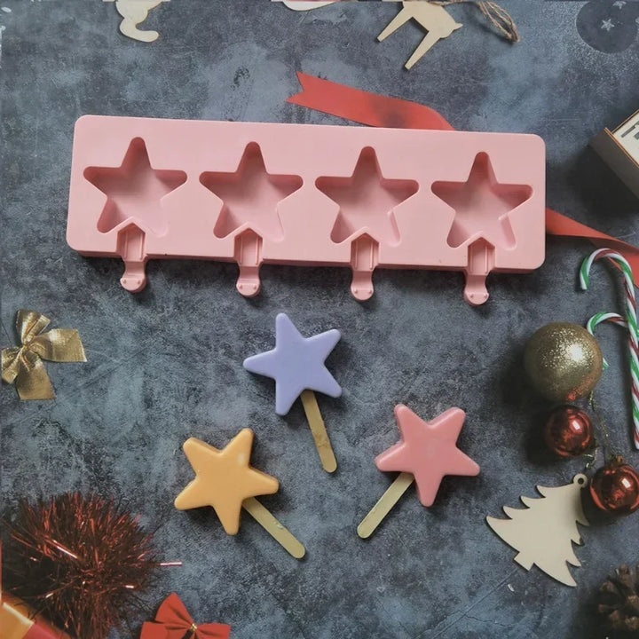 Star-Shaped Silicone Ice Cream Mold, Multi-Use Baking Tool for Ice Cream, Chocolate, Jelly, and Cake Pops