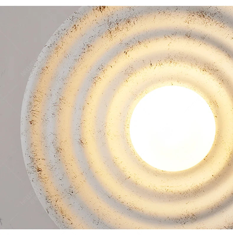 Japandi Wabi Sabi Round Wall Sconce Japanese Minimal LED Light