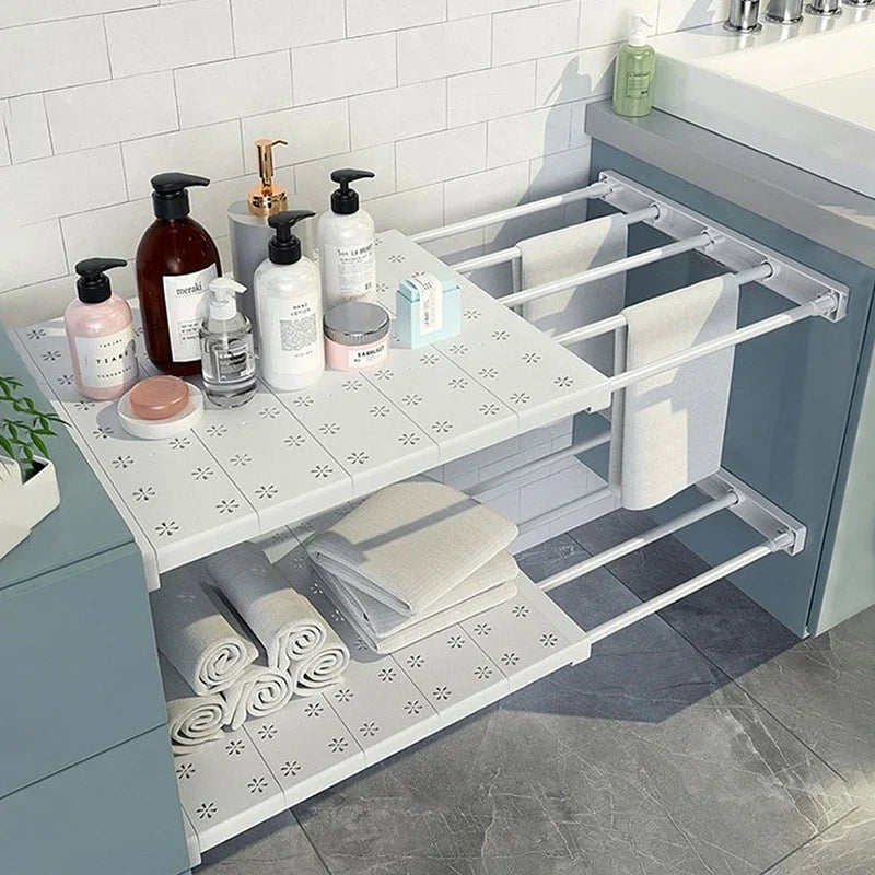 Wall-Mounted Adjustable Shelves - Home Organizers for Closet, Bathroom &amp; Kitchen Storage