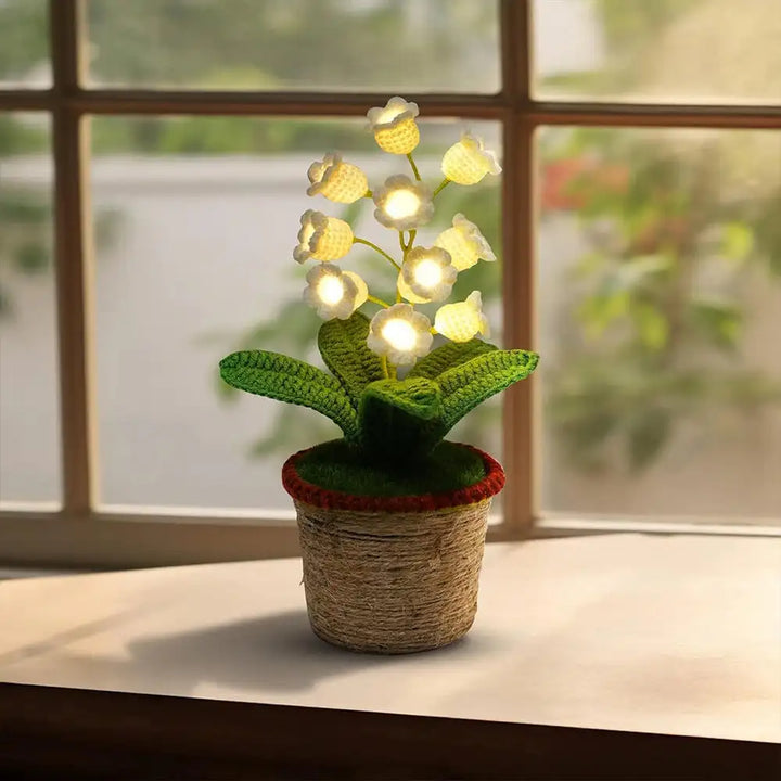 Knitted Lily Of The Valley Cotton Rope Pot Lamp Cozy