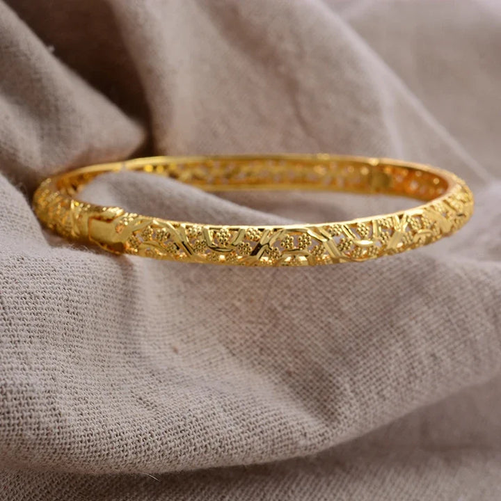 Gold Plated Bangles Luxury Arabic Wedding Bracelet