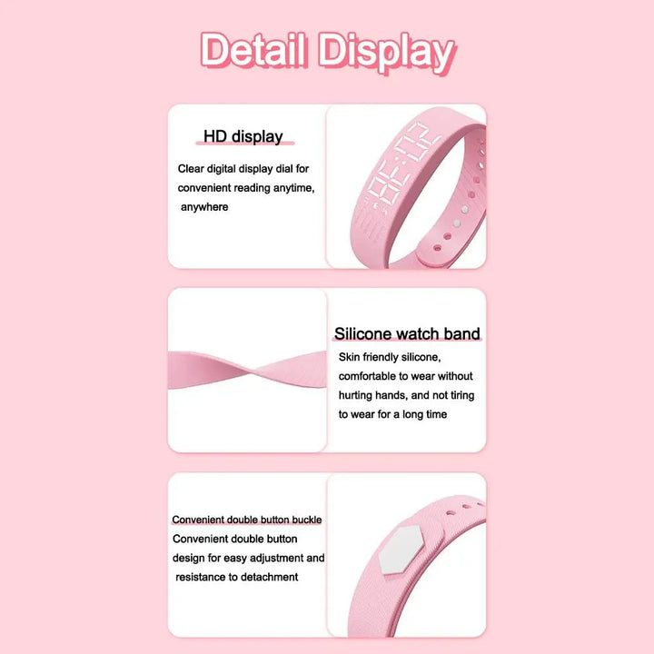LED Digital Alarm Clock Bracelet Wristband Pedometer Waterproof Vibrating Alarm Summer 2026 Gift