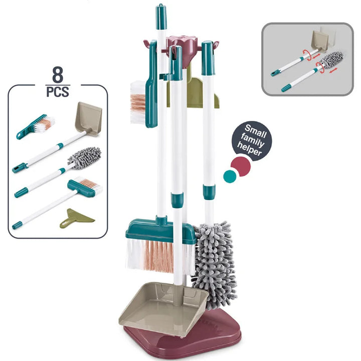 Kids Pretend Play Cleaning Set - Broom &amp; Vacuum Toy for Boys and Girls, 23-Piece Sanitation Fun