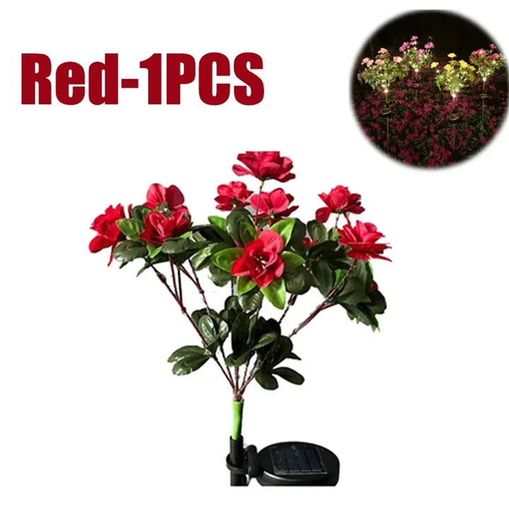 Solar Flower Lights Garden Decor LED Azalea Flowers Outdoor Yard Path Lighting 2026 Holiday Decor Gift Idea