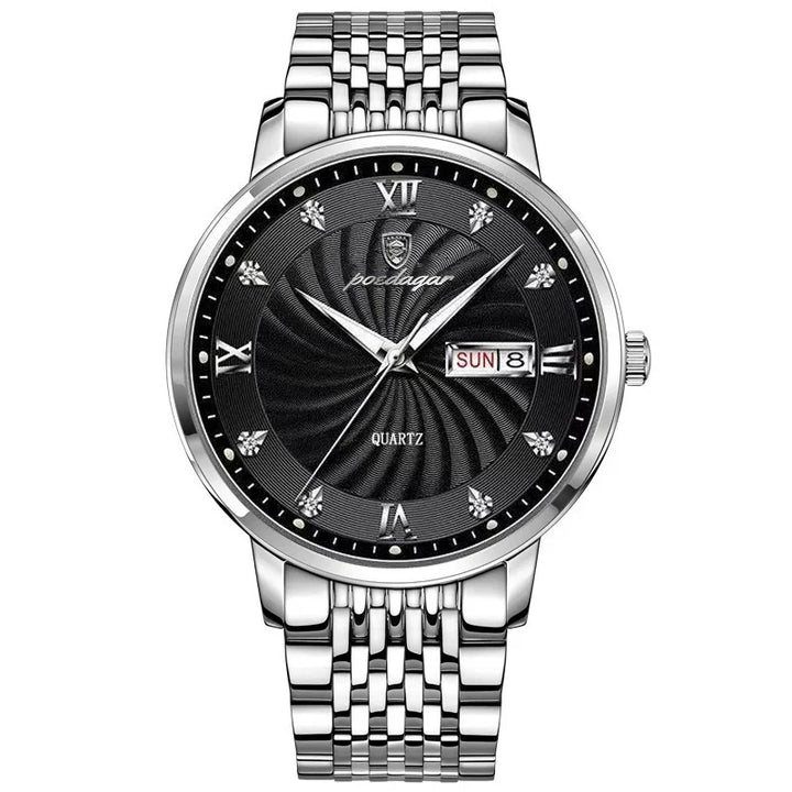 Quartz Wristwatch Stainless Steel Luminous Date Week