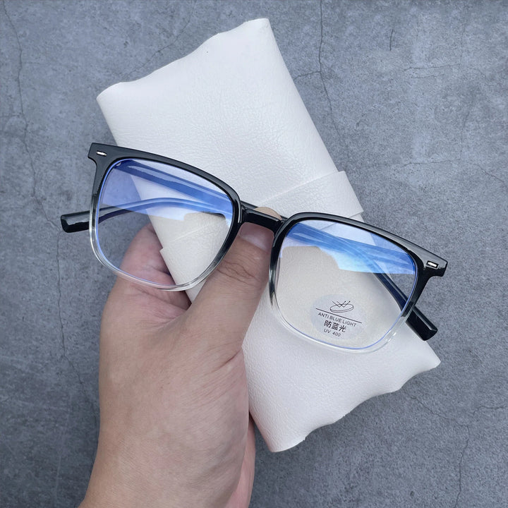 Blue Light Blocking Glasses Frame Black Square Rectangle Computer Eyewear Back To School 2026 Eye Strain Relief